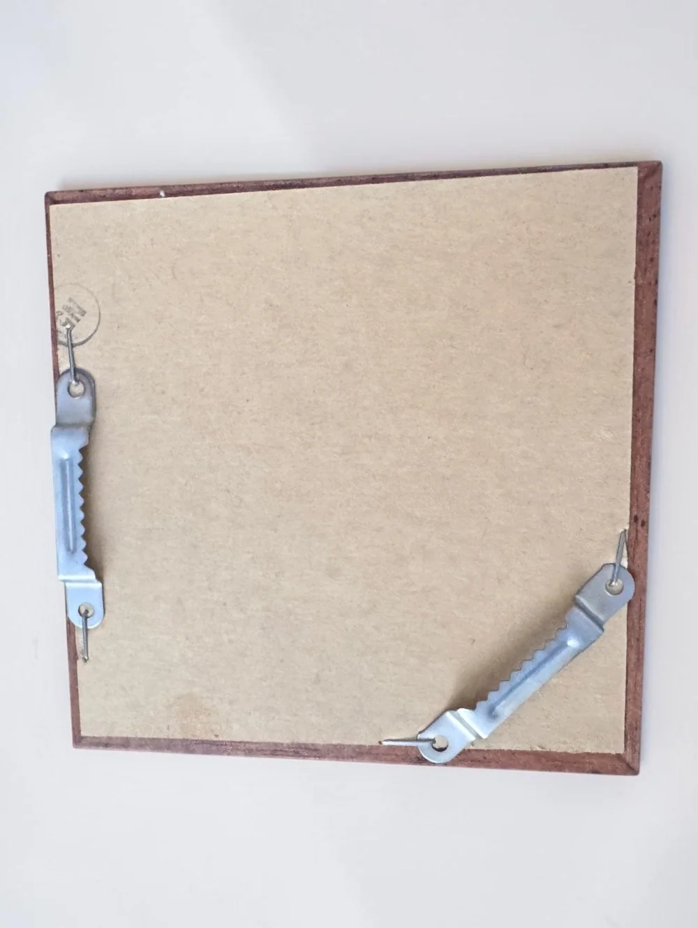 Vintage Small Wood Framed Wall Mirror 5.5” Square Rustic Country Farmhouse Decor